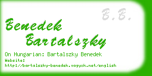 benedek bartalszky business card